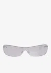 Jacquemus Mirada Shield Sunglasses In Gray