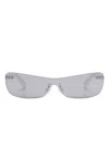 Jacquemus Mirada Shield Sunglasses In White