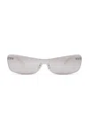 Jacquemus Mirada Sunglasses In White & Silver Mirror