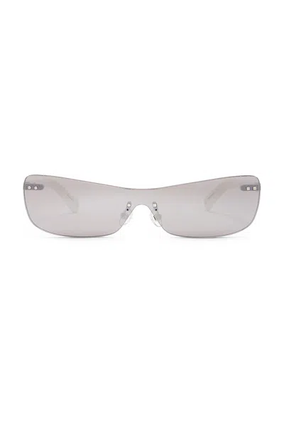 Jacquemus Mirada Sunglasses In White & Silver Mirror