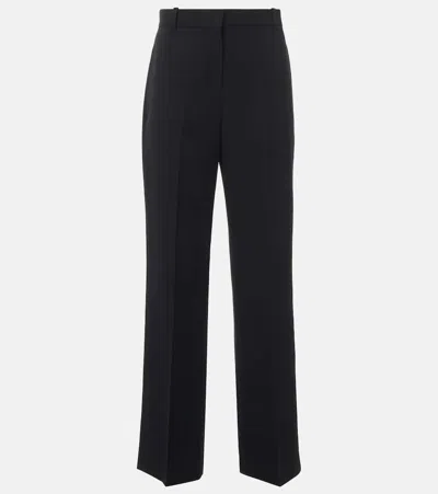 Jacquemus Le Pantalon Sauge Wool Twill High Pants In Nero