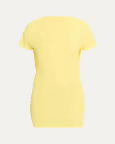 Jacquemus Mistral Cowl-back Mini Dress In Yellow