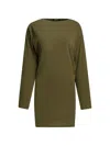 Jacquemus The Mistral Open-back Draped Jersey Mini Dress In Green