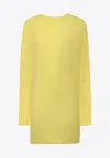 Jacquemus Flowing Viscose Jersey Dress With Embroidered Detailing In Yellow