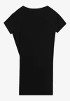 Jacquemus Mistral Back Draped Short Sleeve Dress In Black