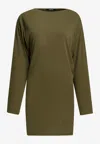 Jacquemus The Mistral Open-back Draped Jersey Mini Dress In Green