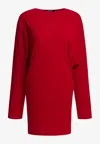 Jacquemus La Mistral Open-back Draped Dress In Red