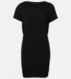 Jacquemus Mistral Back Draped Short Sleeve Dress In Black