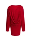 Jacquemus La Mistral Open-back Draped Dress In Red