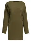 Jacquemus The Mistral Open-back Draped Jersey Mini Dress In Green