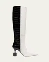 Jacquemus Kiss Block Heel Knee Boots In White