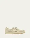 Jacquemus Moc-toe Leather Boat Shoes In Pale Yellow