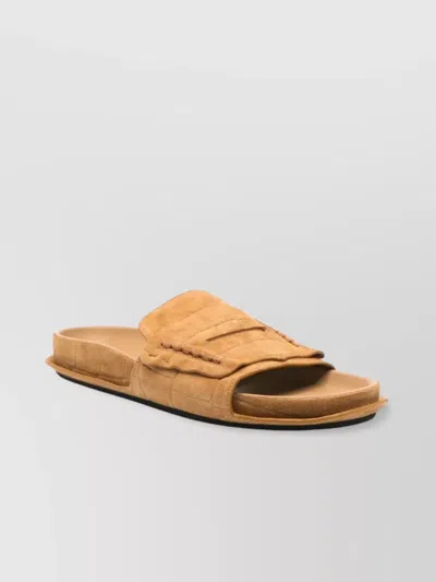 Jacquemus Moccasin Style Flat Sole Sandals In Orange