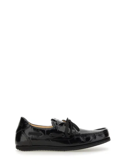 Jacquemus Black Lace Up Loafers In Multi