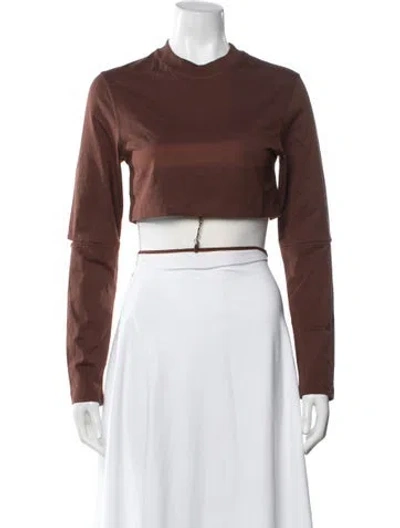 Pre-owned Jacquemus Mock Neck Long Sleeve Crop Top In Multicolor