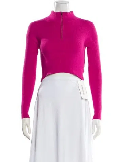 Pre-owned Jacquemus Mock Neck Long Sleeve Crop Top In Pink