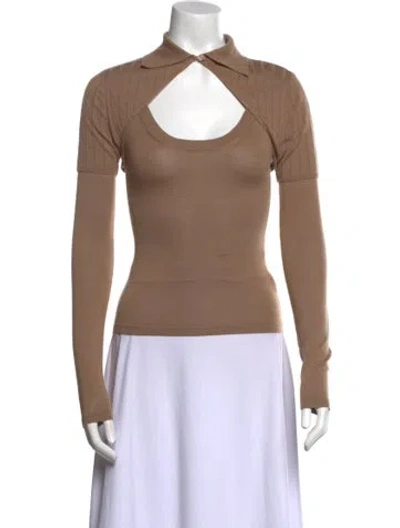 Pre-owned Jacquemus Mock Neck Long Sleeve Top In Neutral