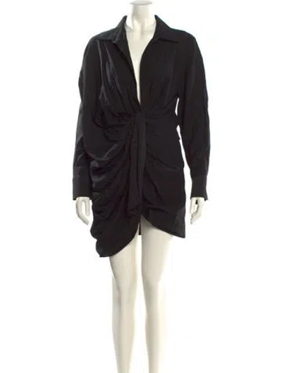 Pre-owned Jacquemus Mock Neck Mini Dress In Black