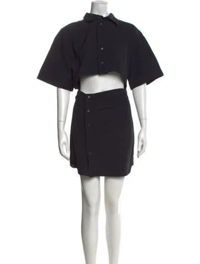 Pre-owned Jacquemus Mock Neck Mini Dress In Black