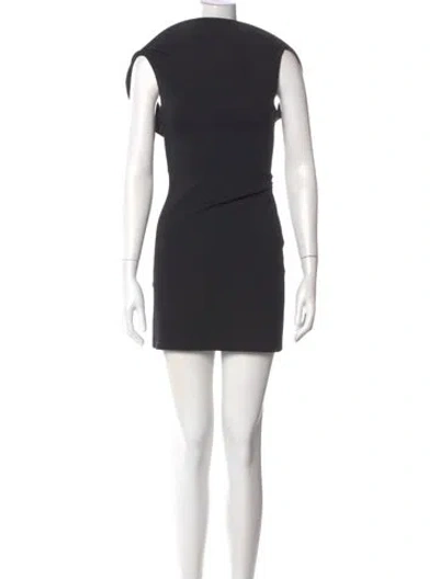 Pre-owned Jacquemus Mock Neck Mini Dress In Black