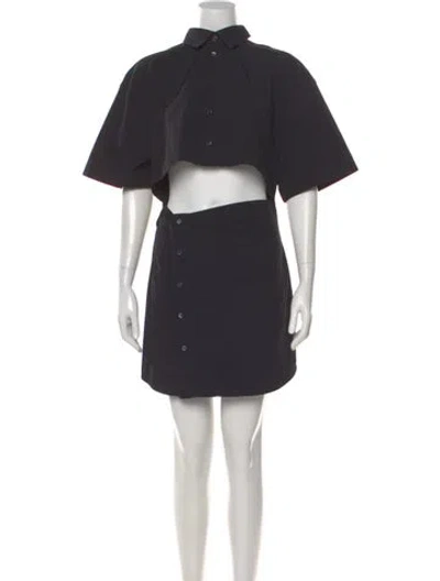 Pre-owned Jacquemus Mock Neck Mini Dress In Black