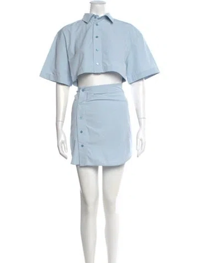 Pre-owned Jacquemus Mock Neck Mini Dress In Blue