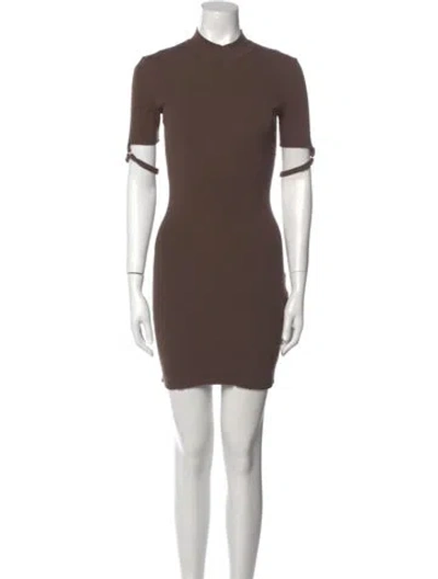 Pre-owned Jacquemus Mock Neck Mini Dress In Brown