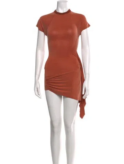 Pre-owned Jacquemus Mock Neck Mini Dress In Orange