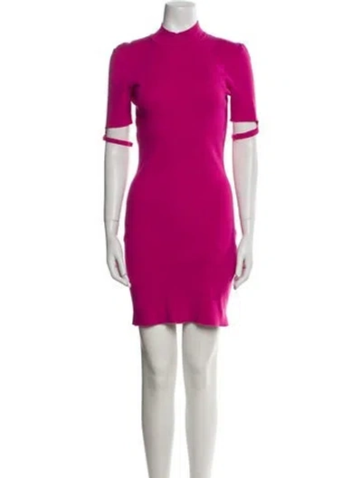 Pre-owned Jacquemus Mock Neck Mini Dress In Pink