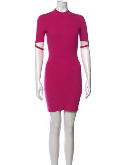 Pre-owned Jacquemus Mock Neck Mini Dress In Pink