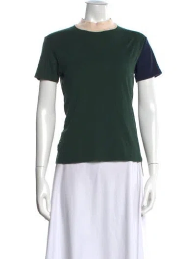Pre-owned Jacquemus Mock Neck Short Sleeve T-shirt In Green