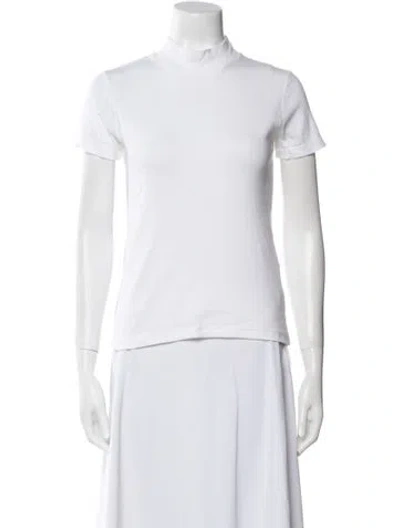 Pre-owned Jacquemus Mock Neck Short Sleeve T-shirt In White