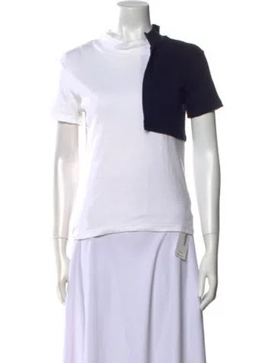 Pre-owned Jacquemus Mock Neck Short Sleeve T-shirt In White