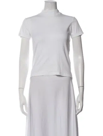 Pre-owned Jacquemus Mock Neck Short Sleeve T-shirt In White