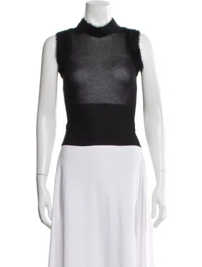 Pre-owned Jacquemus Mock Neck Sleeveless Crop Top In Black