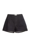 Jacquemus Amelo De-nîmes Blue Cotton Cashmere Shorts In Blue