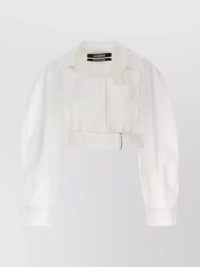 Jacquemus 'modern Classic' Collared Waist Shirt In White