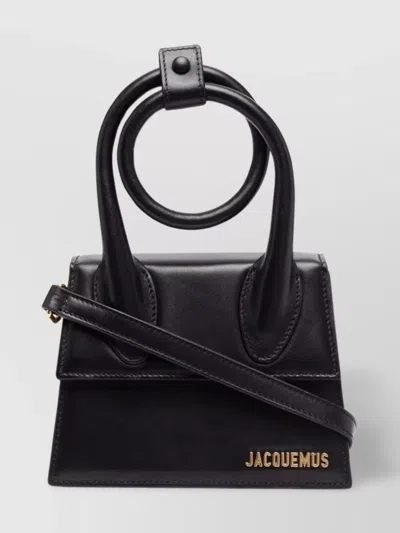 Jacquemus Modular Circular Handle Bag In Black  
