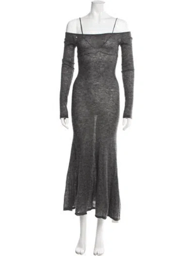 Pre-owned Jacquemus Mohair Long Dress In Grey