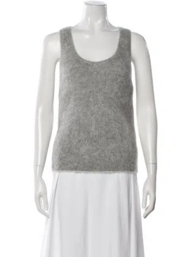 Pre-owned Jacquemus Mohair Scoop Neck Sweater In Gray