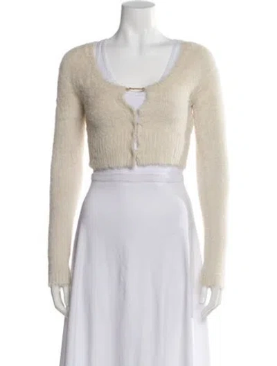 Pre-owned Jacquemus Mohair Scoop Neck Sweater In Neutrals