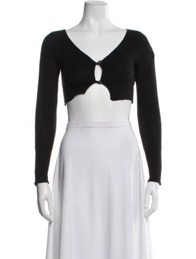 Pre-owned Jacquemus Mohair V-neck Sweater In Black