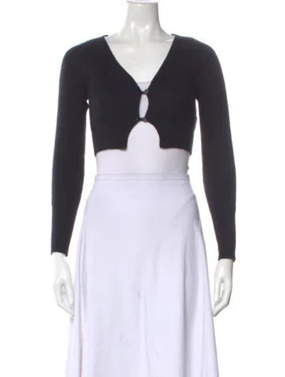 Pre-owned Jacquemus Mohair V-neck Sweater In Black