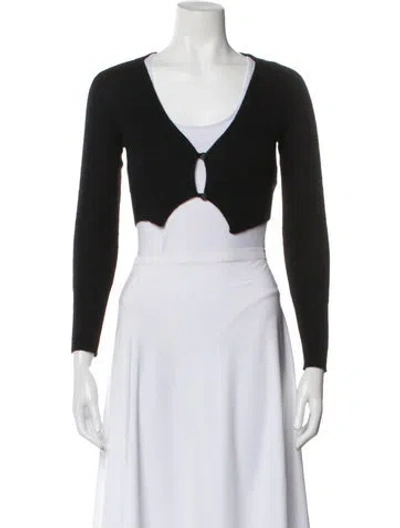 Pre-owned Jacquemus Mohair V-neck Sweater In Black