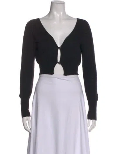 Pre-owned Jacquemus Mohair V-neck Sweater In Black