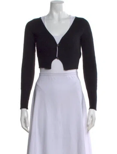 Pre-owned Jacquemus Mohair V-neck Sweater In Black