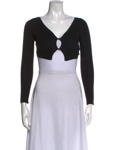 Pre-owned Jacquemus Mohair V-neck Sweater In Black