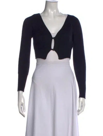 Pre-owned Jacquemus Mohair V-neck Sweater In Black