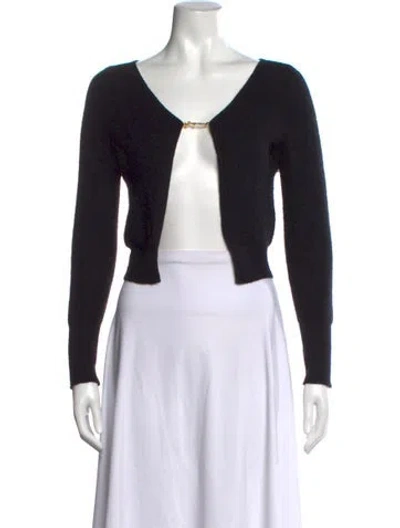 Pre-owned Jacquemus Mohair V-neck Sweater In Black