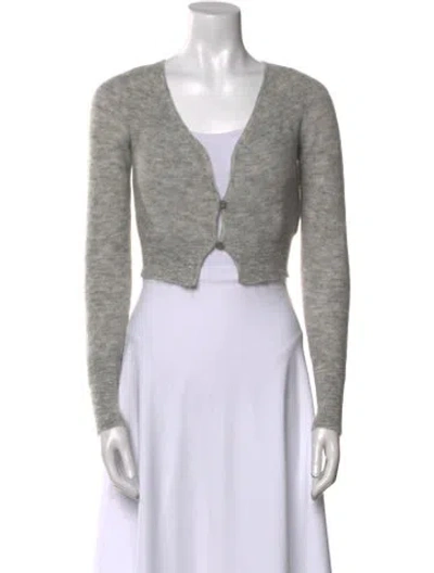 Pre-owned Jacquemus Mohair V-neck Sweater In Gray